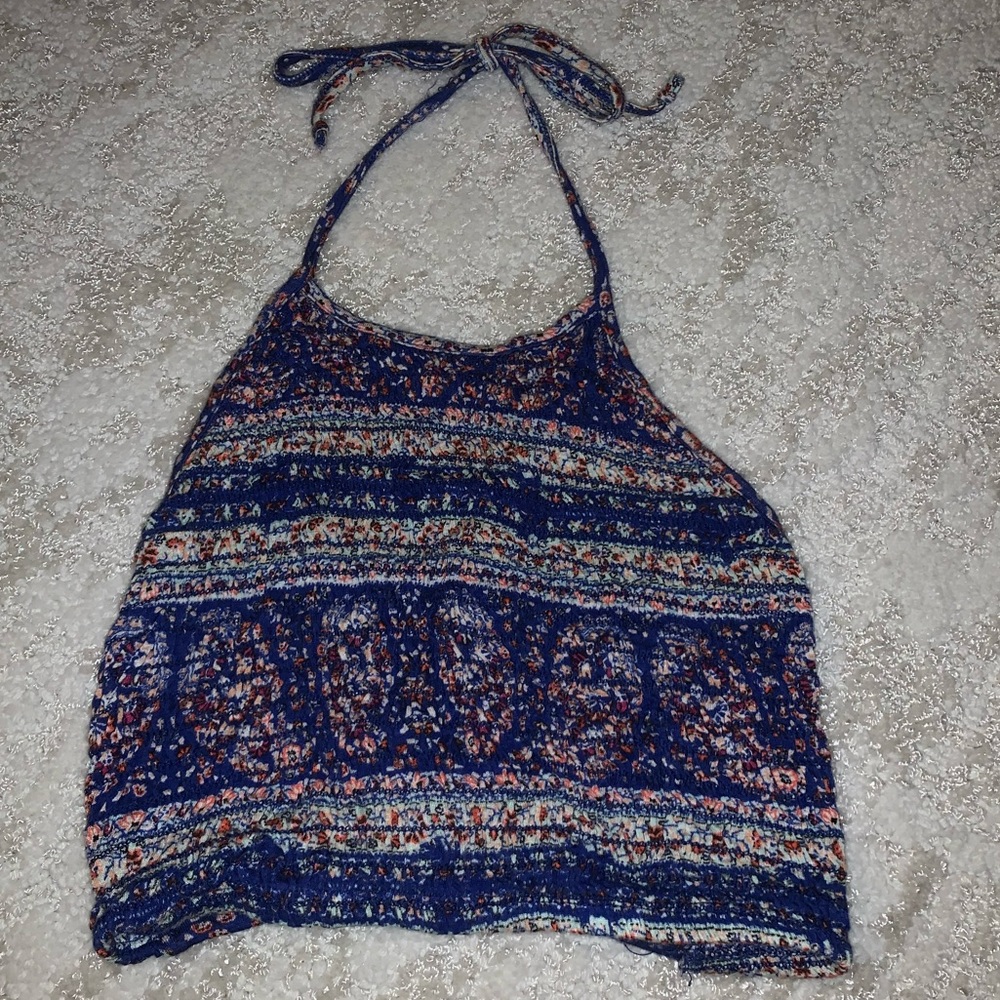 Summer Pattern Halter Crop Top